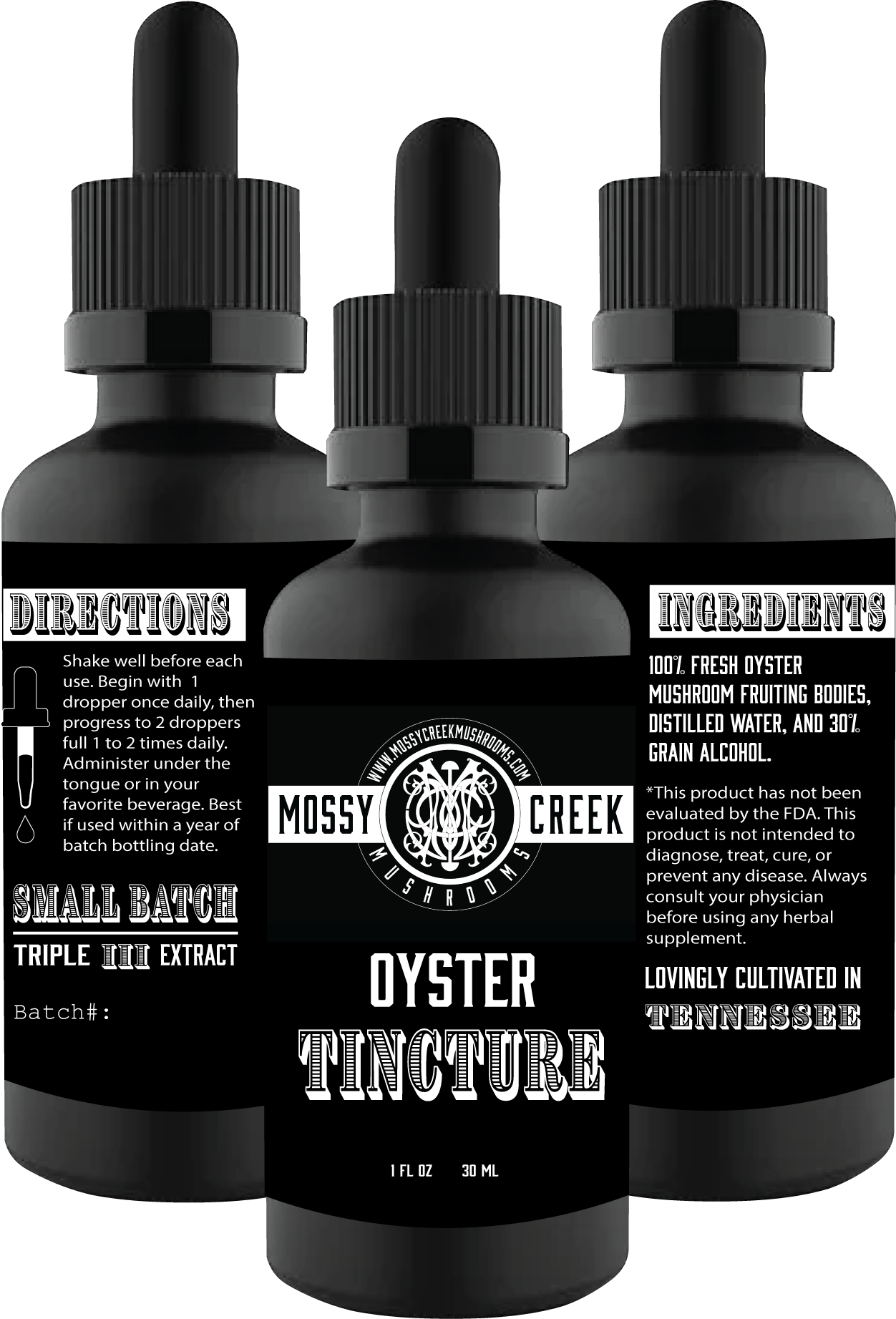 Tincture Bottle Oyster Product Photo